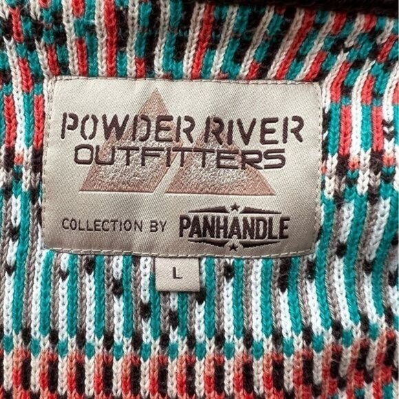 Powder River Outfitters Womens Ruffle Knit Cardigan Size L Brown Southwestern Pr - Picture 7 of 11